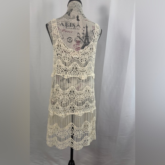 Lady Noiz Beige Crochet Lace Tunic/dress Size M - Picture 5 of 9